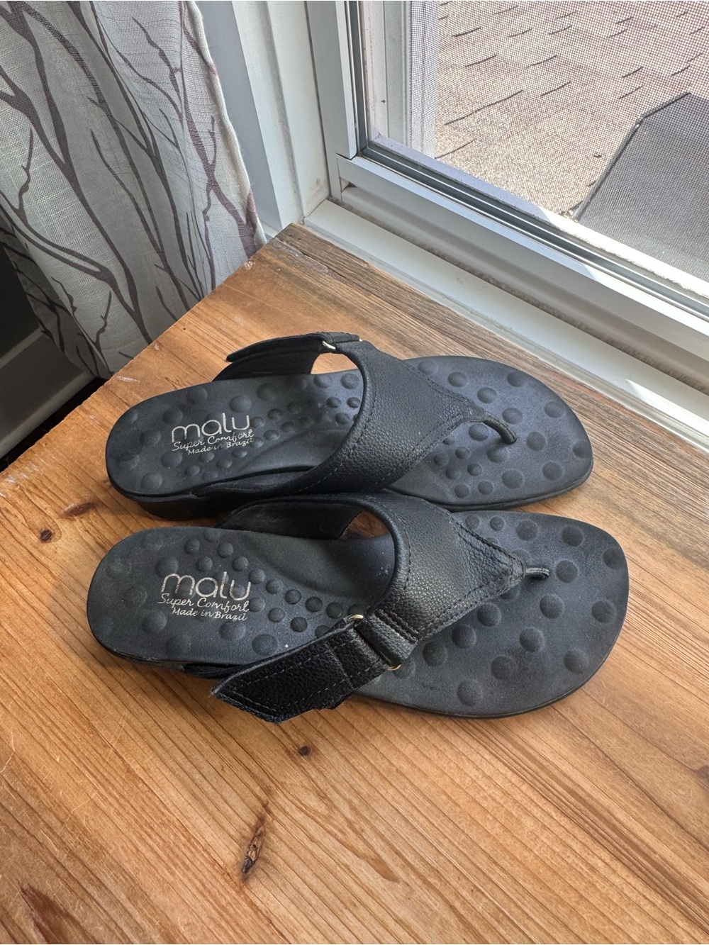 MALU Women’s Black Flip Flop Shoes 7 - Picture 3 of 7
